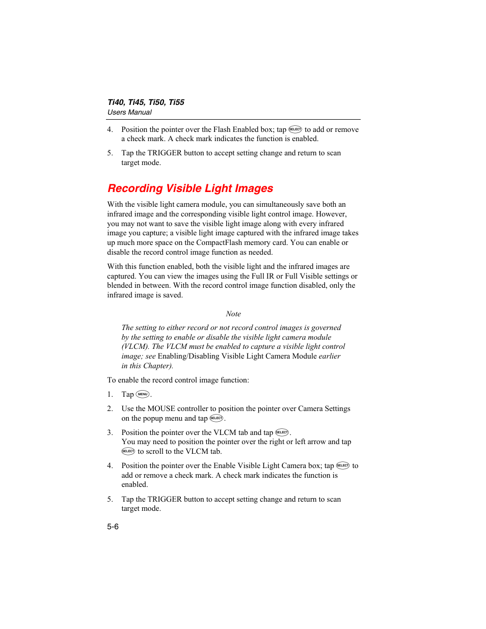 Recording visible light images | Fluke Ti45 User Manual | Page 60 / 135