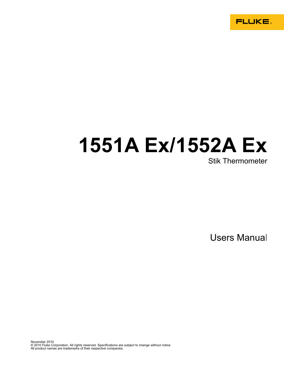 Fluke STIK 1551A EX User Manual | 22 pages