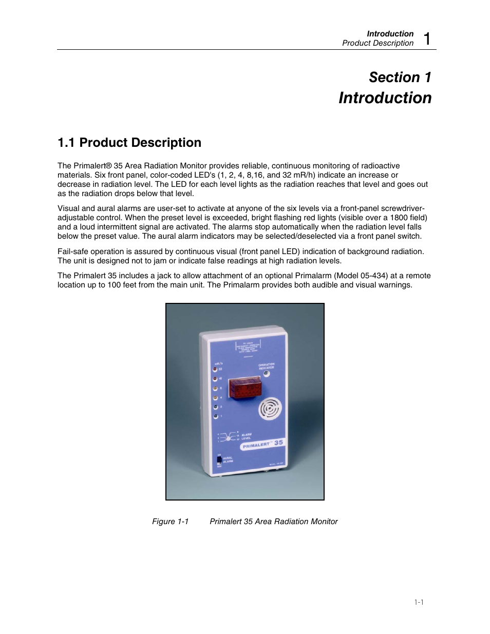 Introduction, 1 product description | Fluke VICTOREEN 05-437 User Manual | Page 5 / 20