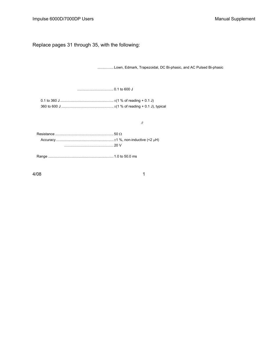 Change #1 | Fluke IMPULSE 7000DP User Manual | Page 2 / 11