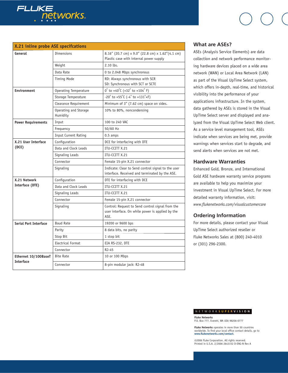 What are ases, Hardware warranties, Ordering information | Fluke 807-0115 User Manual | Page 16 / 34