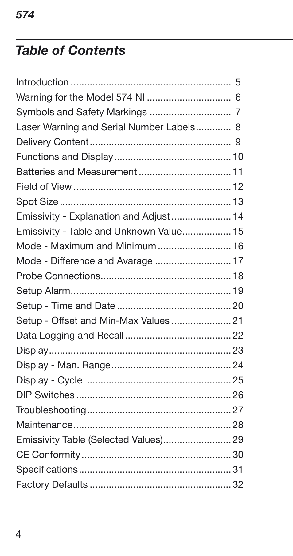 Fluke 574 User Manual | Page 4 / 32