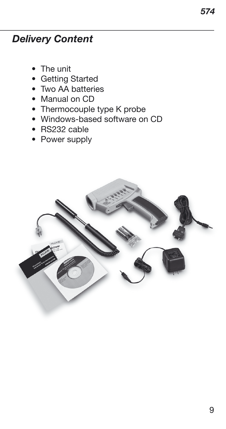 Delivery content | Fluke 574 User Manual | Page 9 / 32
