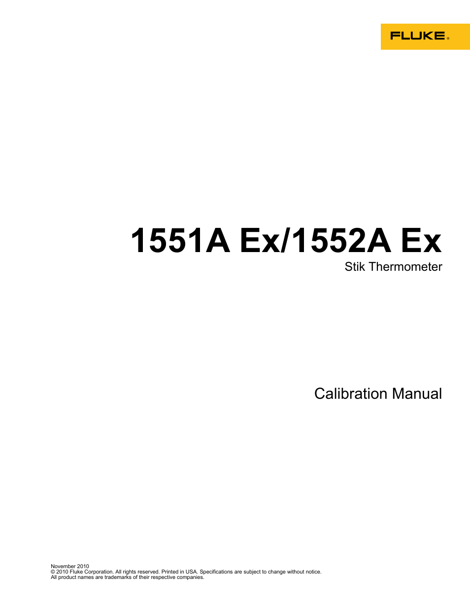 Fluke 1552A EX User Manual | 22 pages