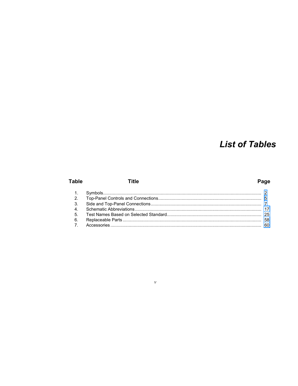 List of tables | Fluke ESA612 User Manual | Page 11 / 78