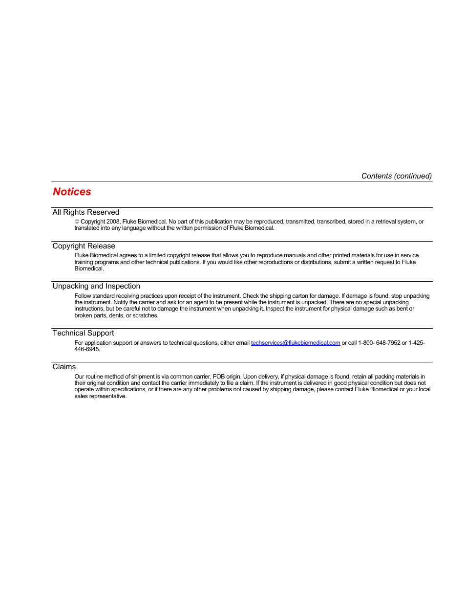 Notices | Fluke ESA612 User Manual | Page 3 / 78