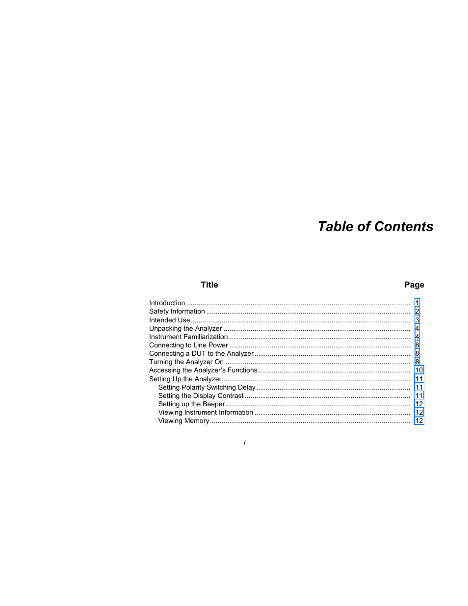 Fluke ESA612 User Manual | Page 7 / 78