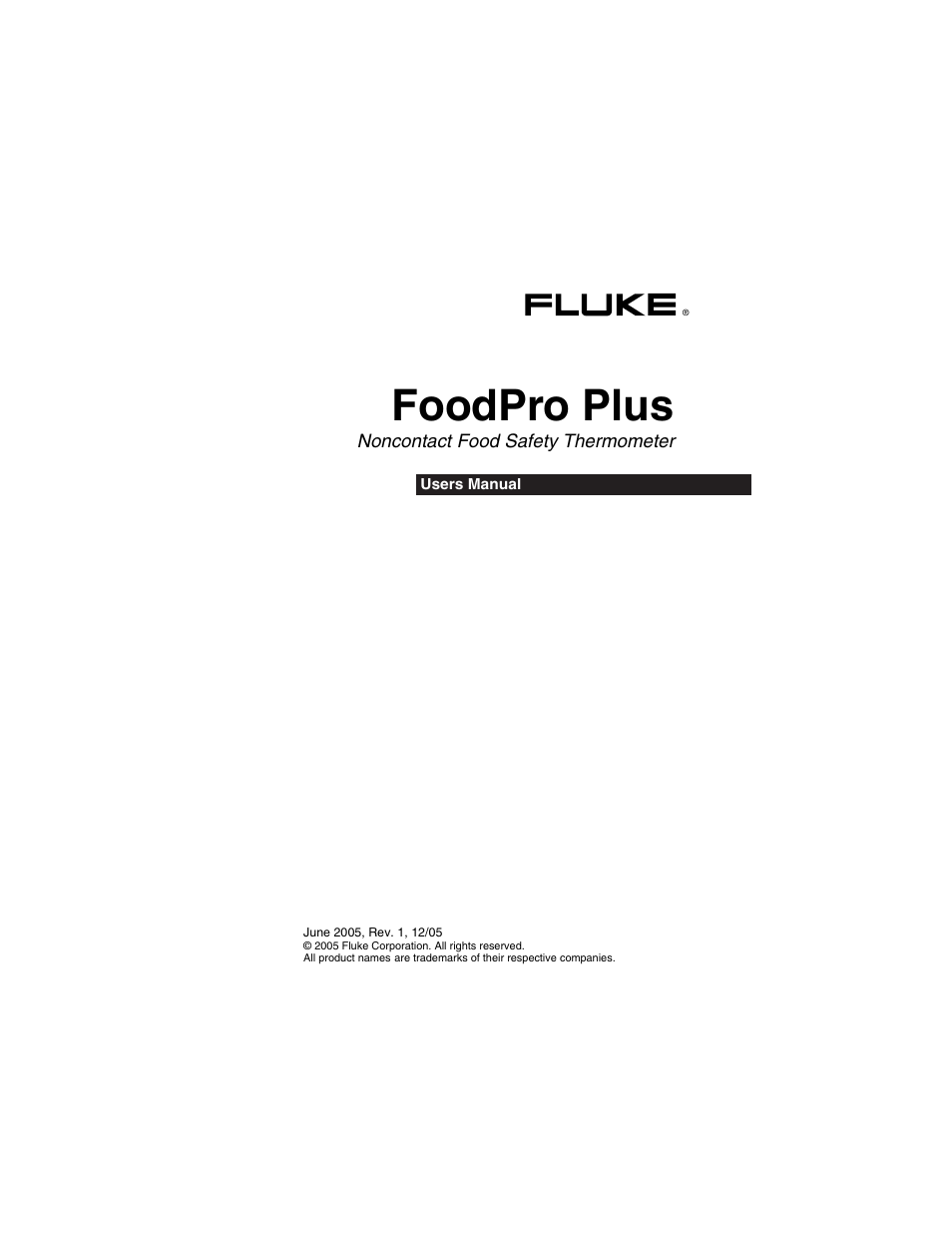 Fluke FoodPro Plus Food Safety Thermometer User Manual | 22 pages