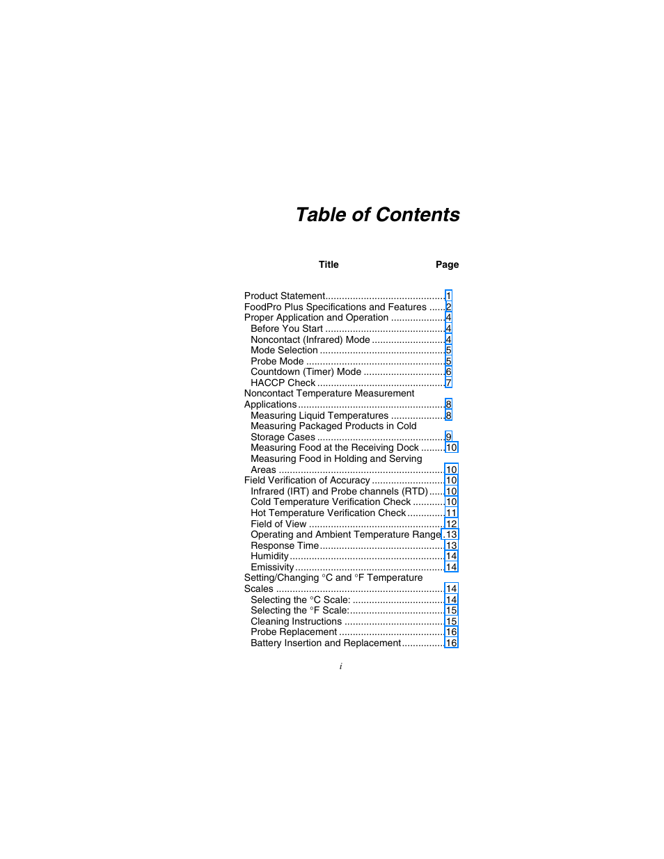 Fluke FoodPro Plus Food Safety Thermometer User Manual | Page 3 / 22