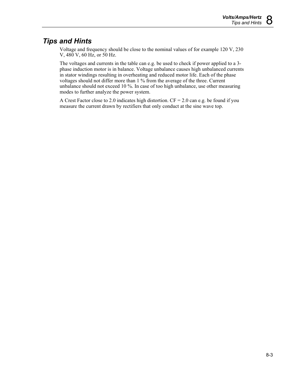 Tips and hints | Fluke 434 User Manual | Page 35 / 122