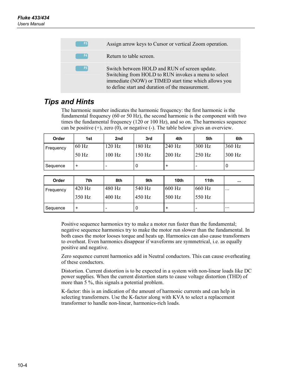 Tips and hints | Fluke 434 User Manual | Page 46 / 122