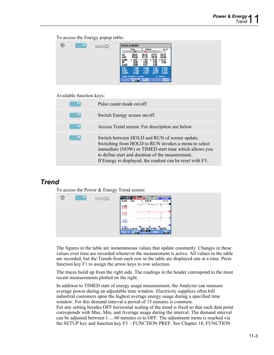 Trend | Fluke 434 User Manual | Page 49 / 122