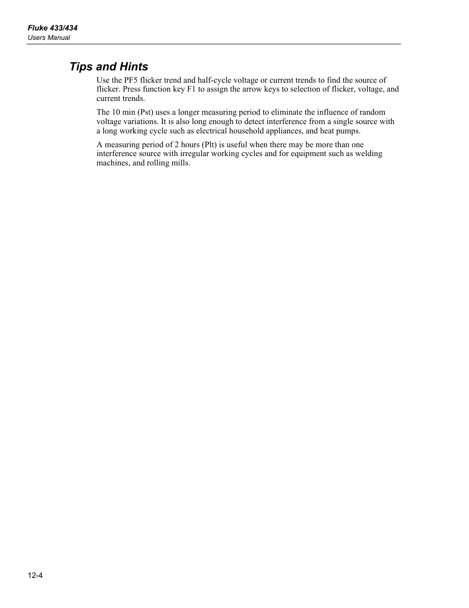 Tips and hints | Fluke 434 User Manual | Page 54 / 122