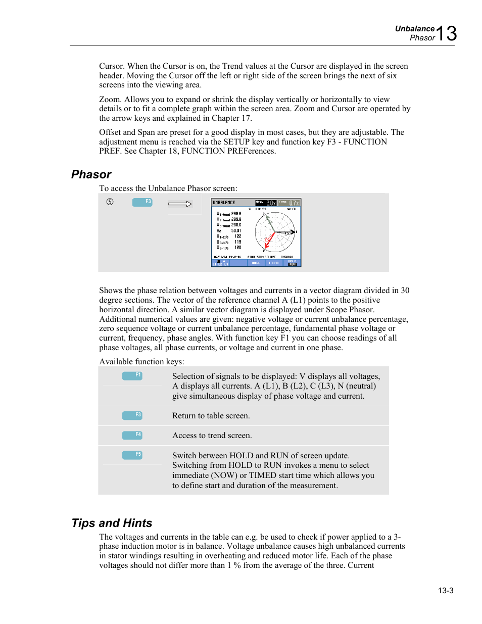Phasor, Tips and hints | Fluke 434 User Manual | Page 57 / 122