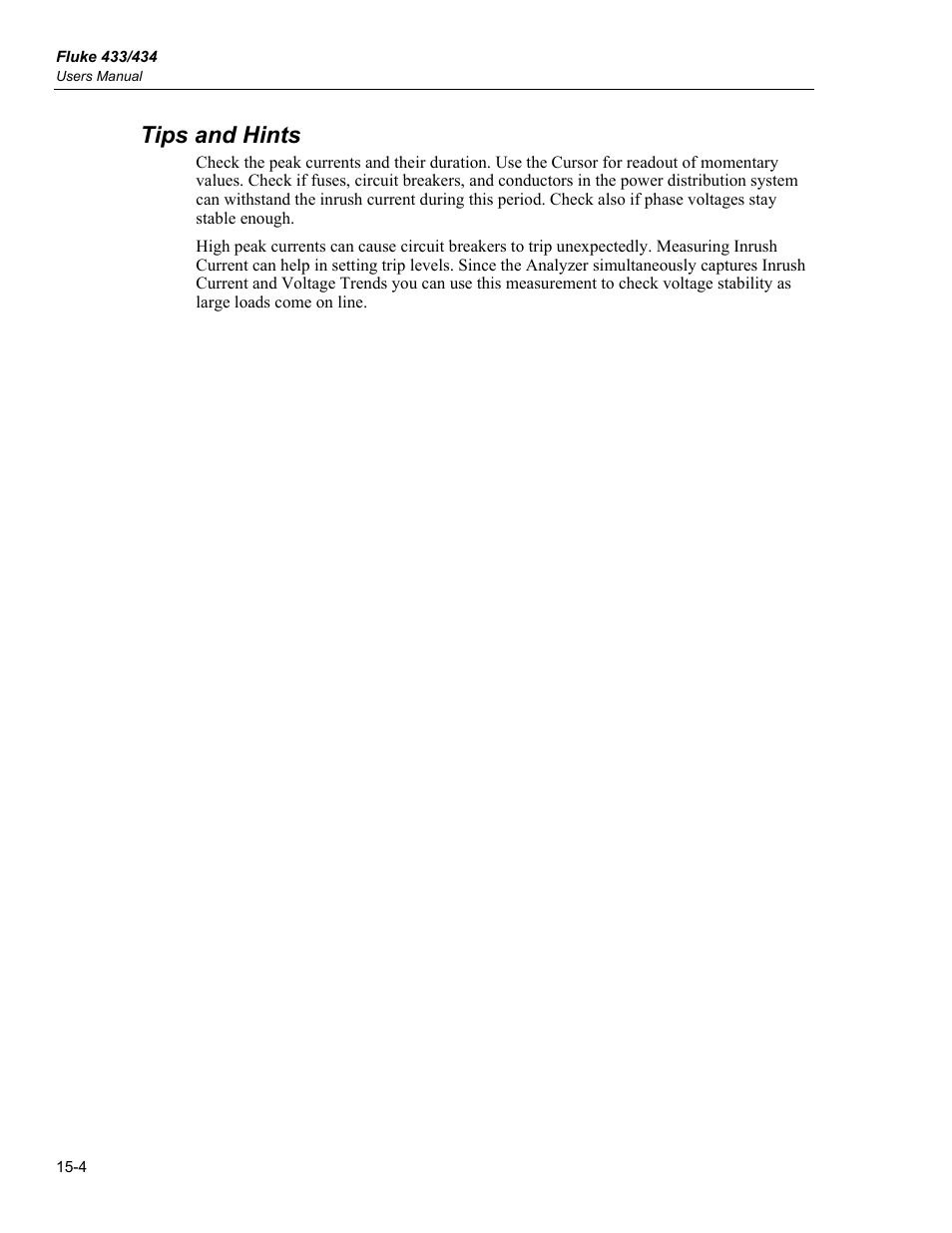 Tips and hints | Fluke 434 User Manual | Page 66 / 122