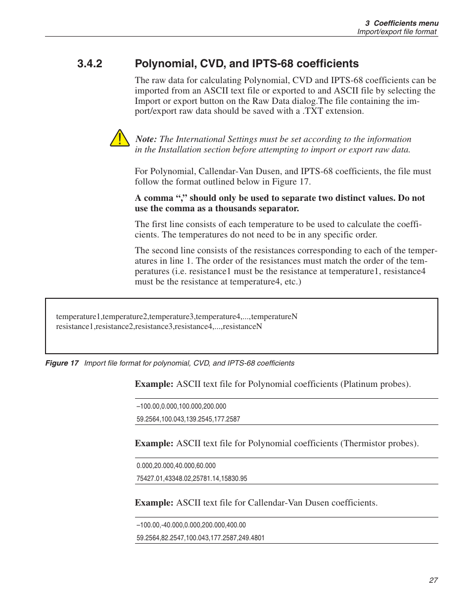 2 polynomial, cvd, and ipts-68 coefficients 27, Polynomial, cvd, and ipts-68 coefficients, Figure 17 | 2 polynomial, cvd, and ipts-68 coefficients | Fluke 9933 User Manual | Page 31 / 64