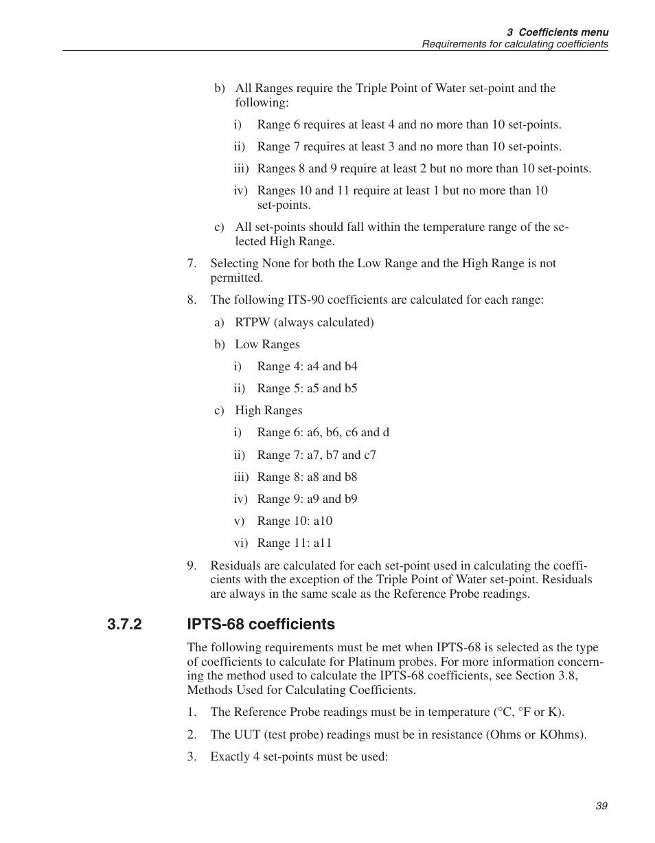 2 ipts-68 coefficients 39, Ipts-68 coefficients, 2 ipts-68 coefficients | Fluke 9933 User Manual | Page 43 / 64