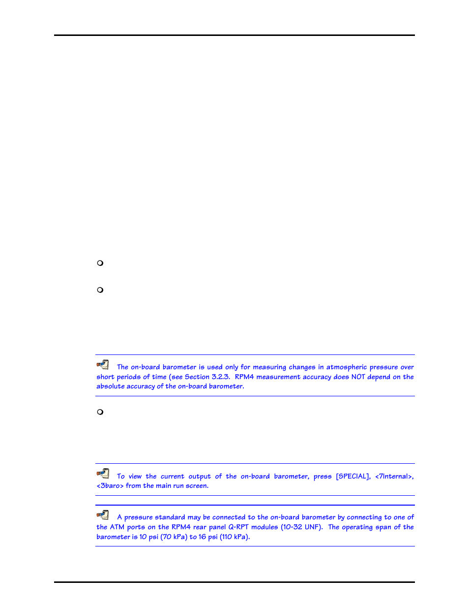 2 absolute mode autozero, 2 adjustment of the on-board barometer, Absolute mode autozero | Adjustment of the on-board barometer | Fluke HPMS User Manual | Page 116 / 148