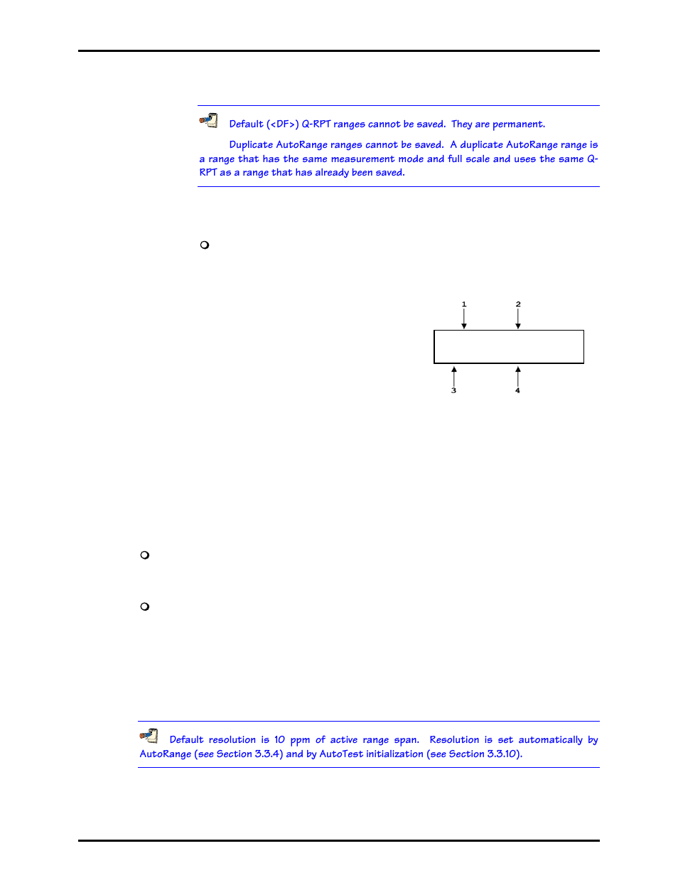 2 deleting autorange ranges, 2 <2res> (resolution), Deleting autorange ranges | 2res> (resolution), 2 deleting a, Ranges | Fluke HPMS User Manual | Page 58 / 148