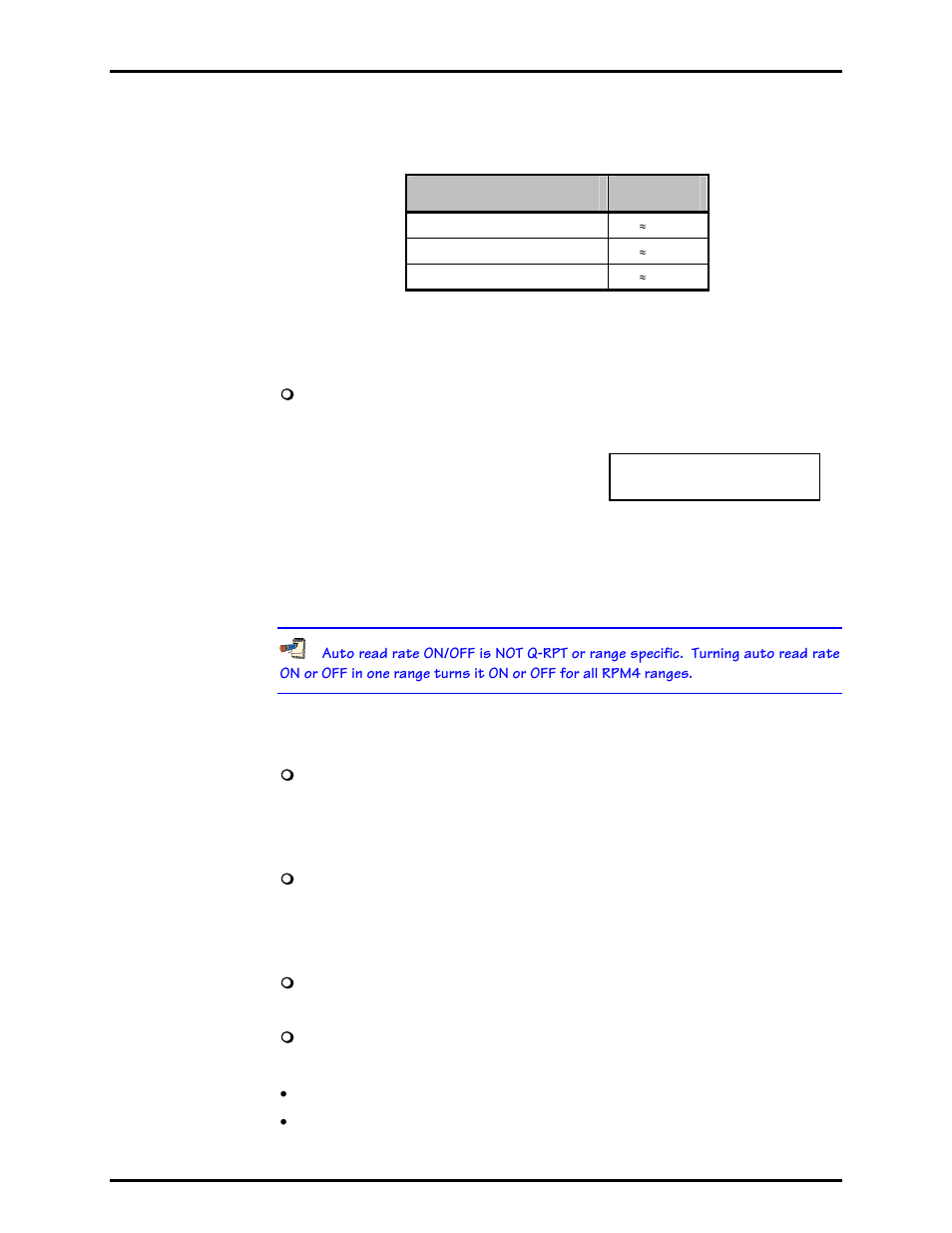 3 <3rpt2x, 4 <4lo vnt, 5 <5log | 3rpt2x, 4lo vnt, 5log, Table 8. readrt - display update rates, 3 <3rpt2 | Fluke HPMS User Manual | Page 78 / 148