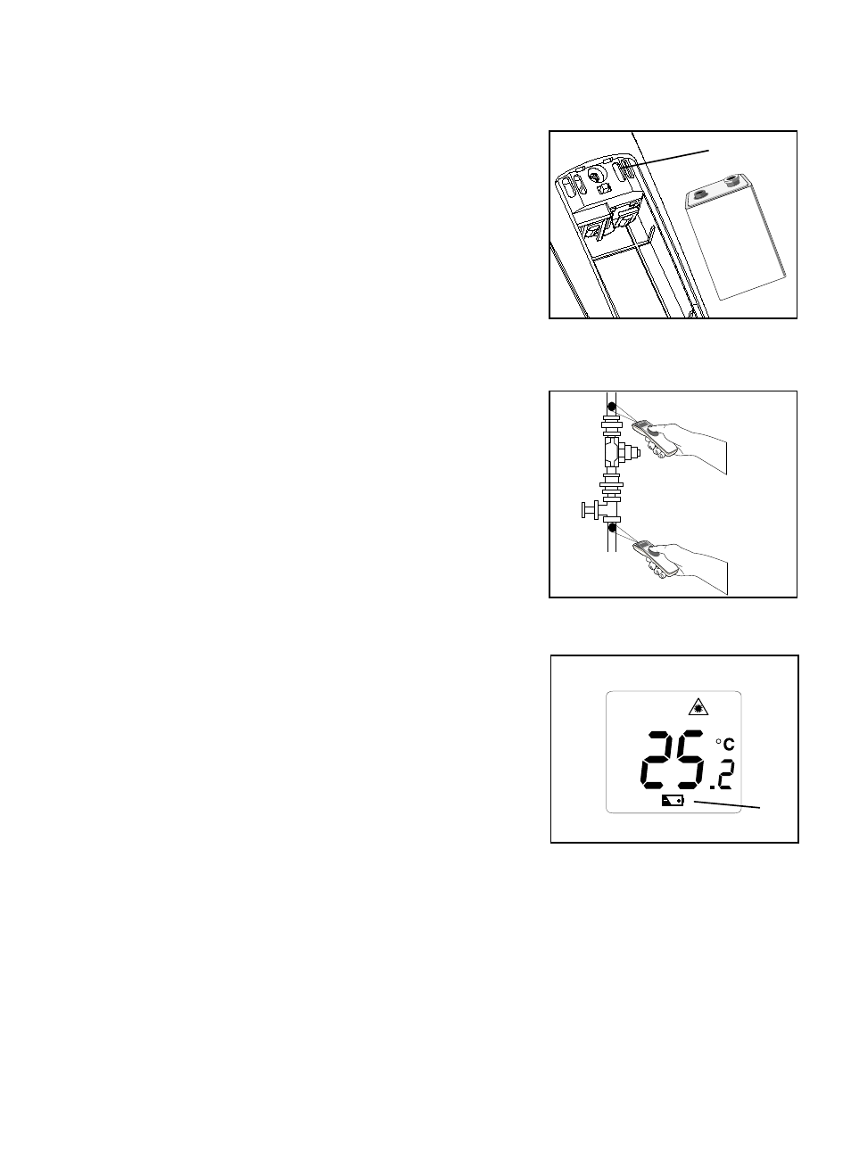 Como operar a unidade, Bateria e °c/°f, Operando a unidade | Display | Fluke 61 User Manual | Page 5 / 10