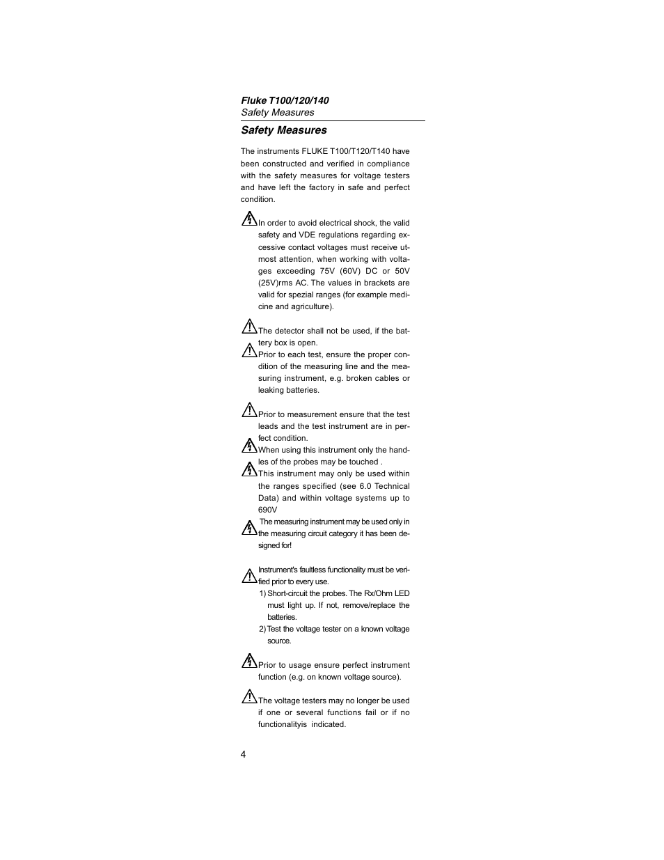Safety measures | Fluke Fiber Viewer FT140 User Manual | Page 4 / 14