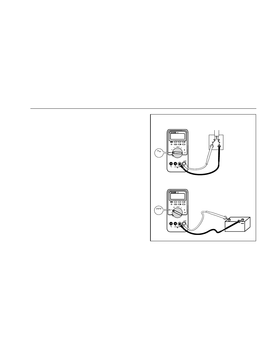 Making measurements, Cat ii, True rms multimeter min max range hold h hz rel | Cat ii switch box, Ac voltage dc voltage, True rms multimeter, Figure 2. measuring ac and dc voltage | Fluke 87 III User Manual | Page 21 / 58