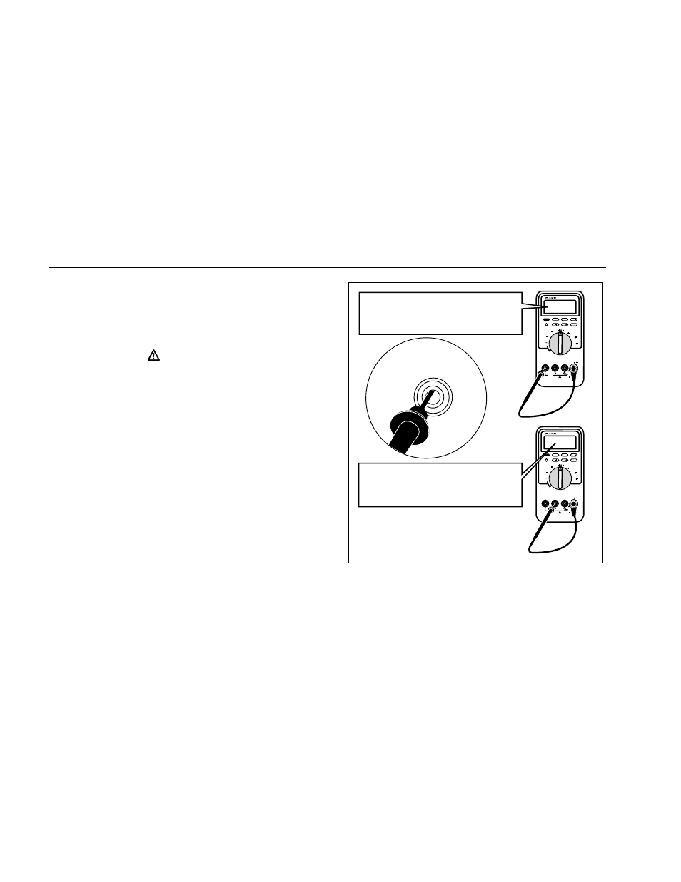 Testing the fuses, Wwarning, 34 testing the fuses | 80 series iii users manual, True rms multimeter min max range hold h hz rel, Cat ii ! 1000v max cat ii, Figure 9. testing the current fuses | Fluke 87 III User Manual | Page 42 / 58