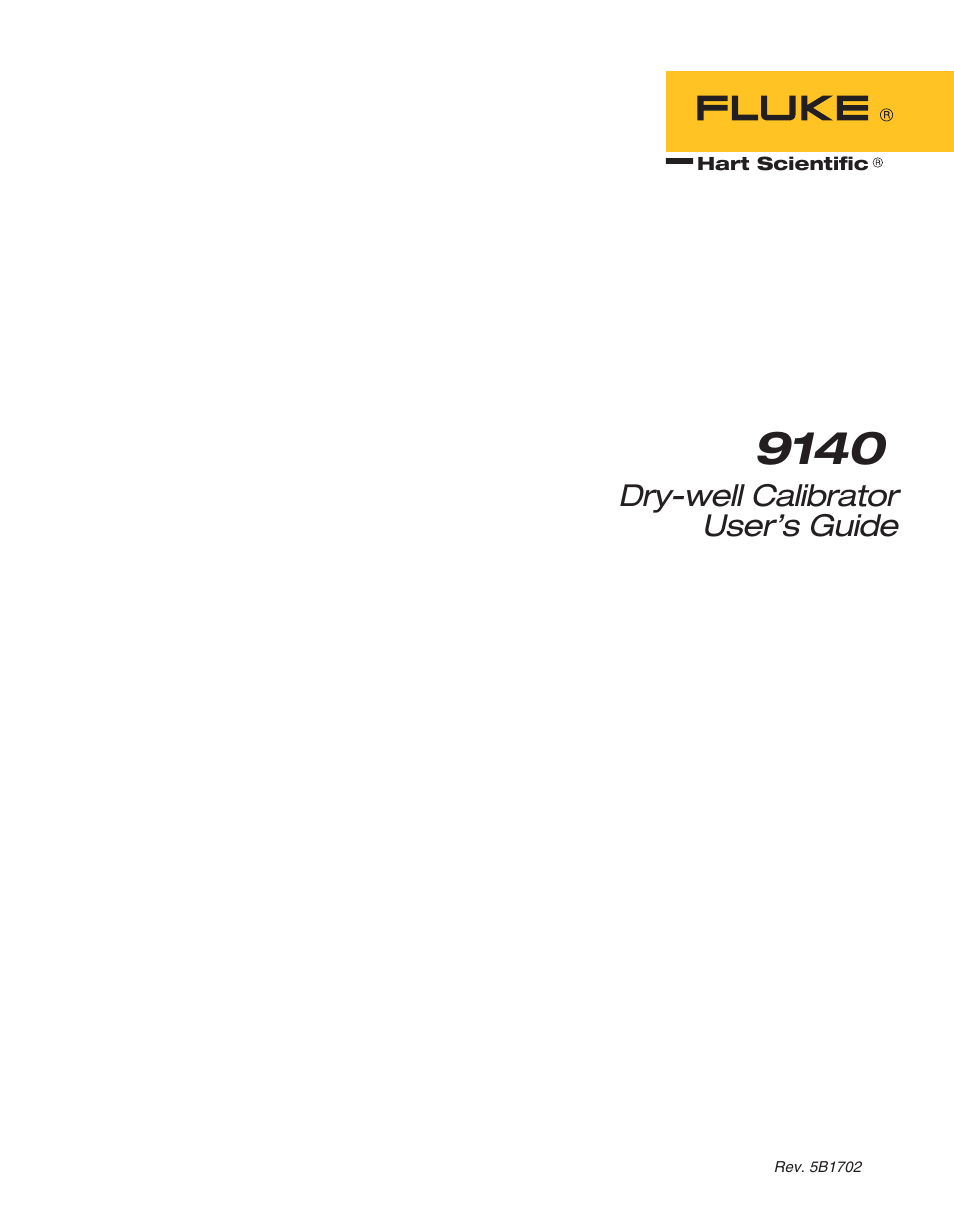 Fluke 9140 Dry-well Calibrator User Manual | 52 pages