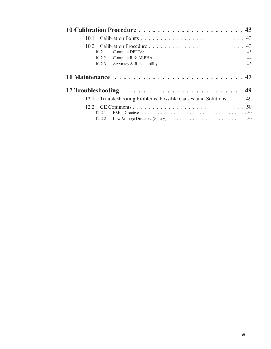10 calibration procedure, 11 maintenance 12 troubleshooting | Fluke 9140 Dry-well Calibrator User Manual | Page 5 / 52