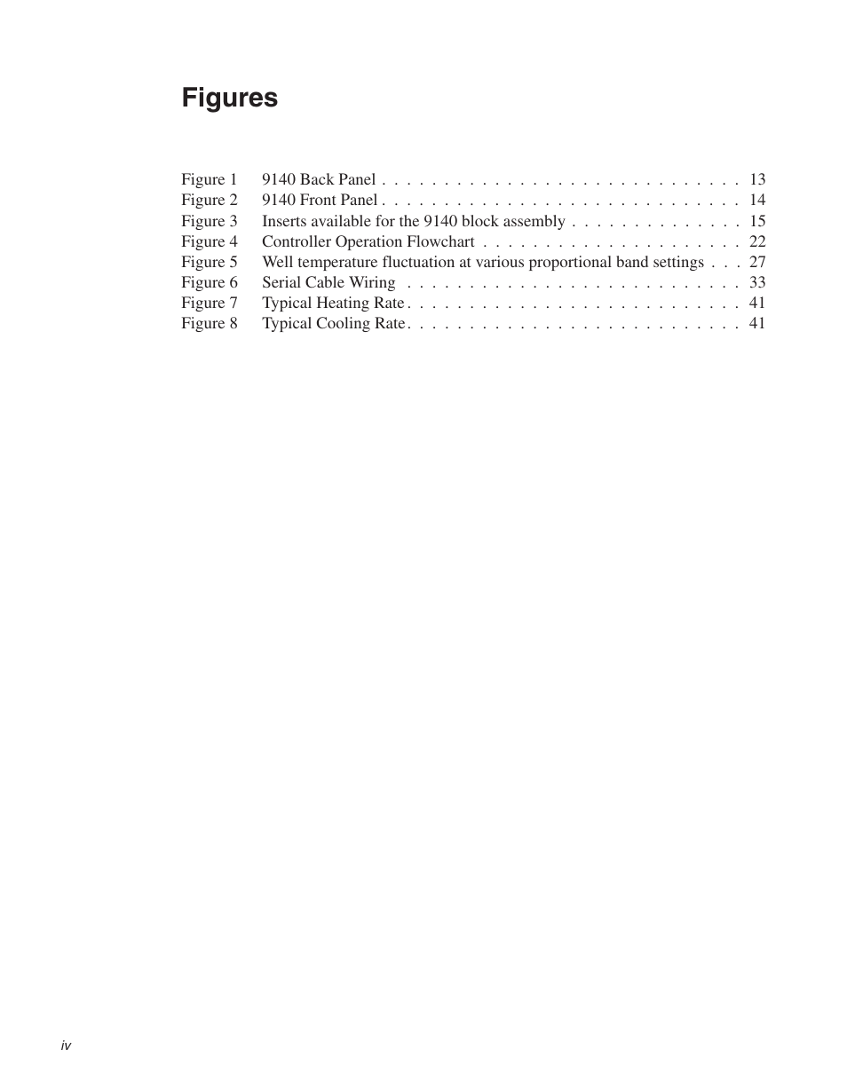 Figures | Fluke 9140 Dry-well Calibrator User Manual | Page 6 / 52