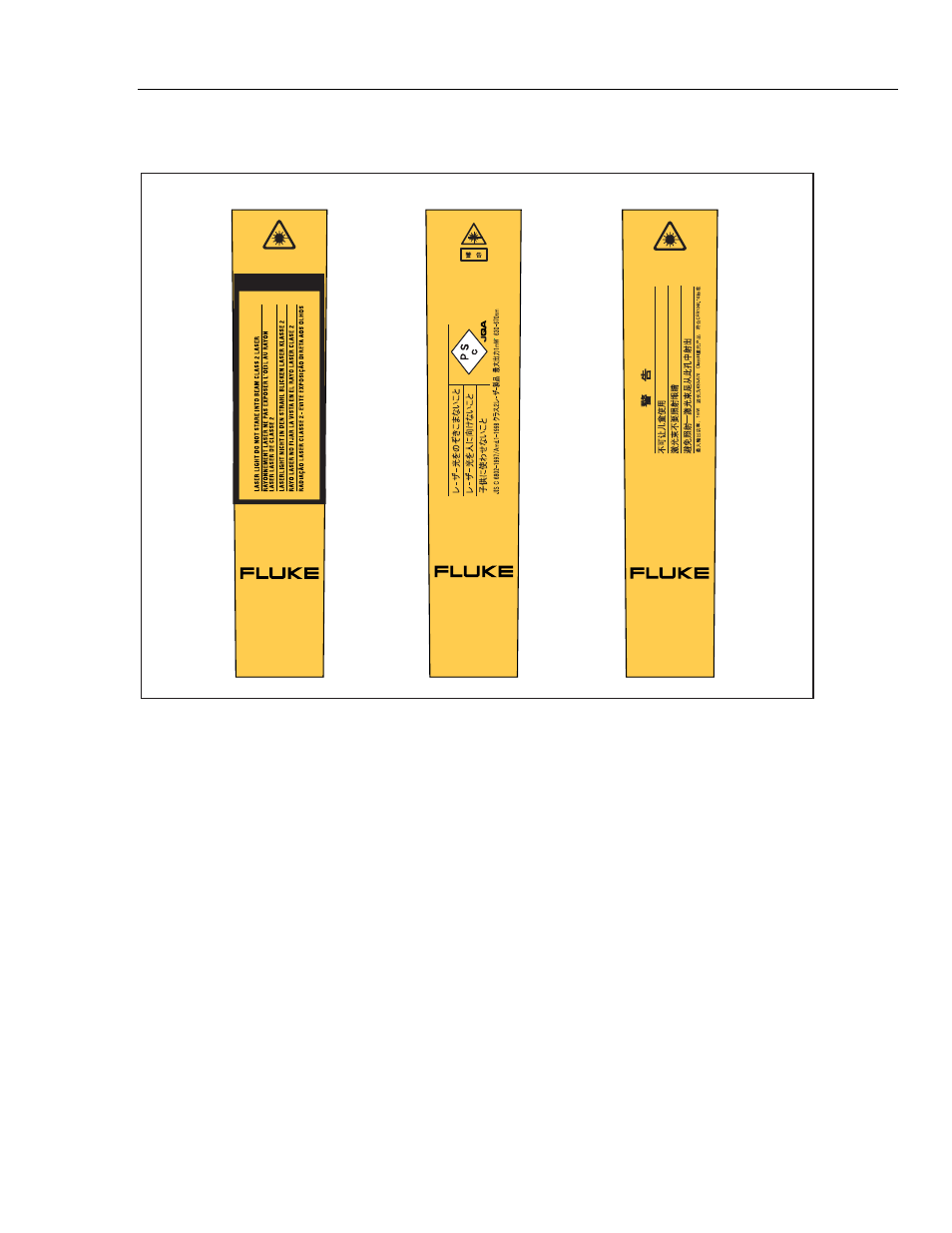 Laser warning labels, Ti 20, Ti20 | Fluke Ti20 User Manual | Page 11 / 68