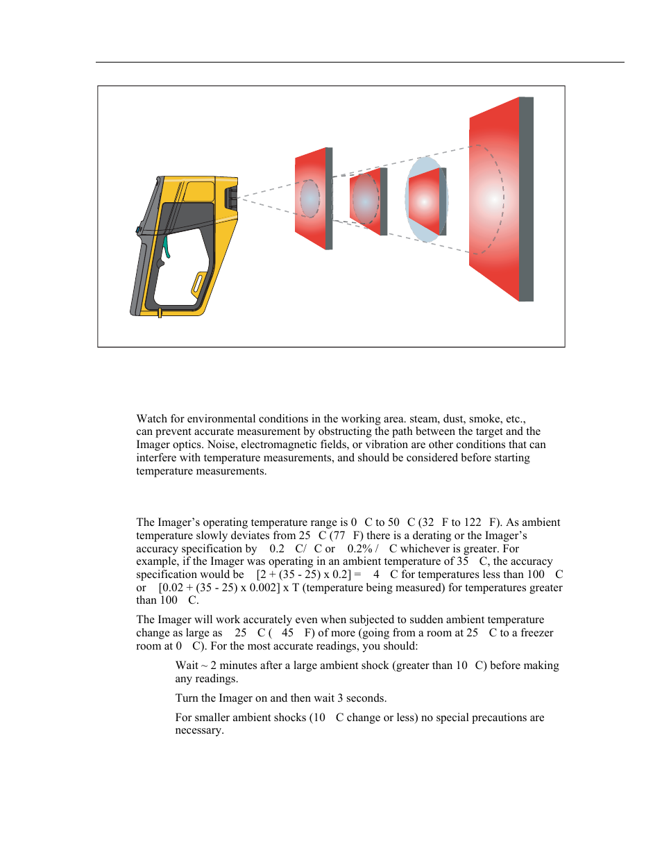 Environmental conditions, Ambient temperature derating and thermal shock | Fluke Ti20 User Manual | Page 35 / 68