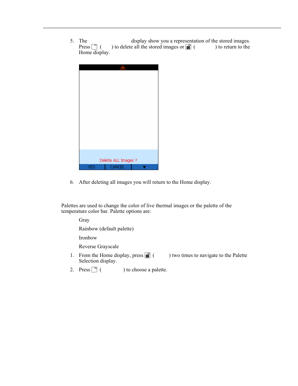 Selecting a palette | Fluke Ti20 User Manual | Page 41 / 68
