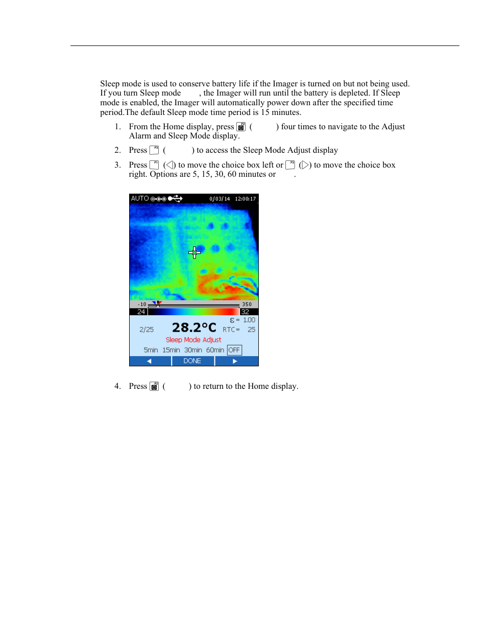 Adjusting sleep mode | Fluke Ti20 User Manual | Page 47 / 68