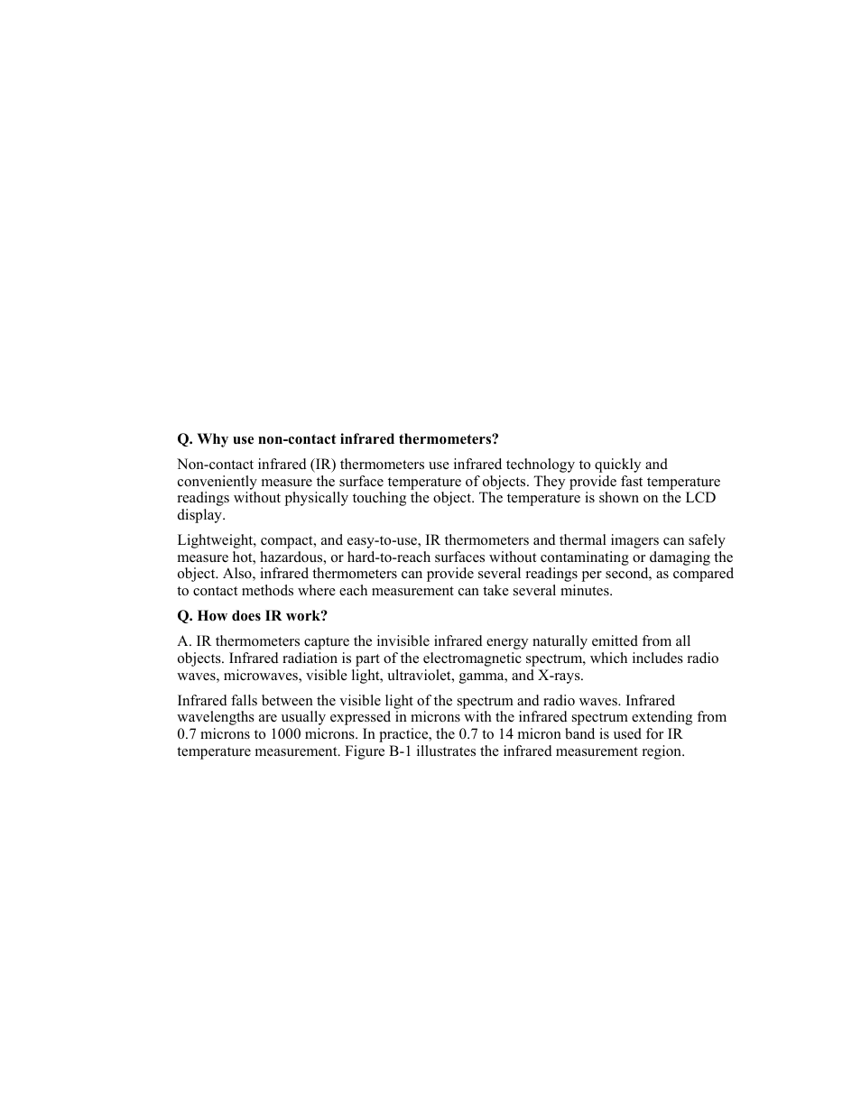 B. basics of infrared measurement, Basics of infrared measurement, Appendix b | Fluke Ti20 User Manual | Page 57 / 68