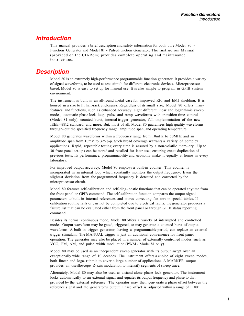 Introduction, Description | Fluke PN 2430621 User Manual | Page 3 / 6