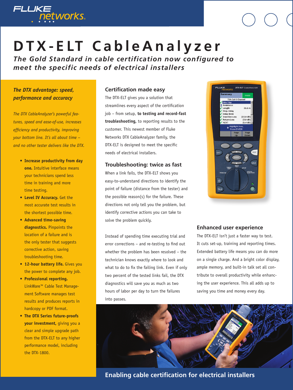 Fluke Cable Analyzer DTX-ELT User Manual | 4 pages