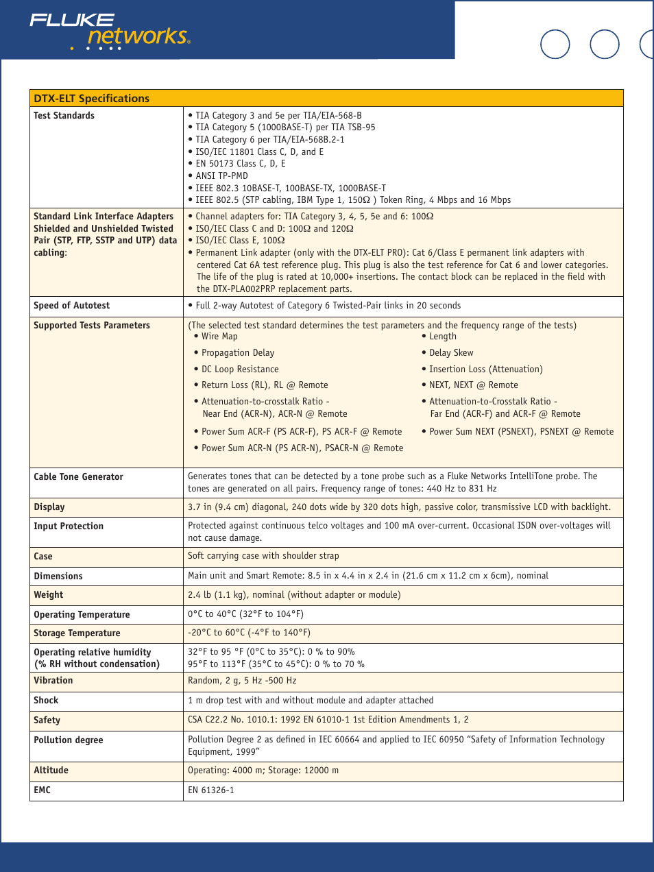 Fluke Cable Analyzer DTX-ELT User Manual | Page 2 / 4