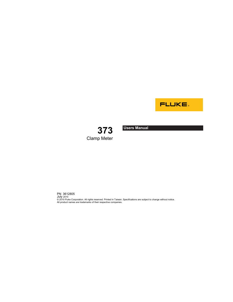 Fluke PN 3612805 User Manual | 22 pages