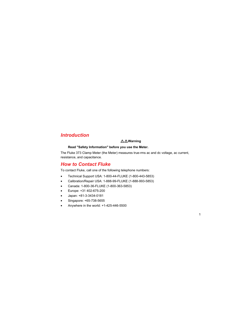 Introduction, How to contact fluke | Fluke PN 3612805 User Manual | Page 5 / 22
