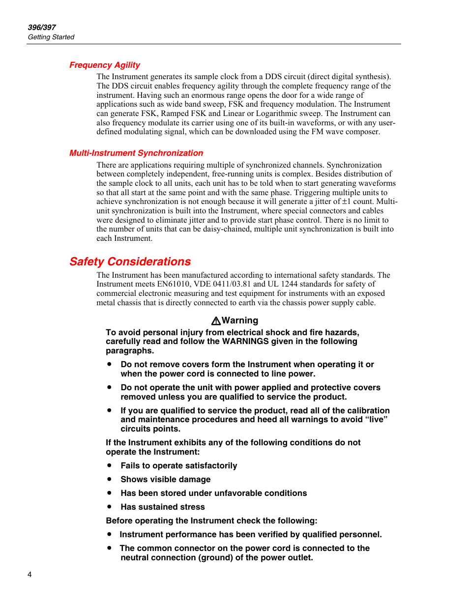 Safety considerations | Fluke 396 User Manual | Page 6 / 8