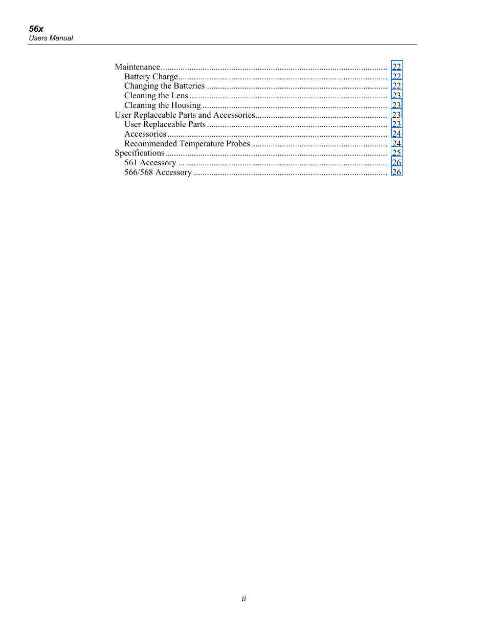 Fluke 56X User Manual | Page 4 / 34