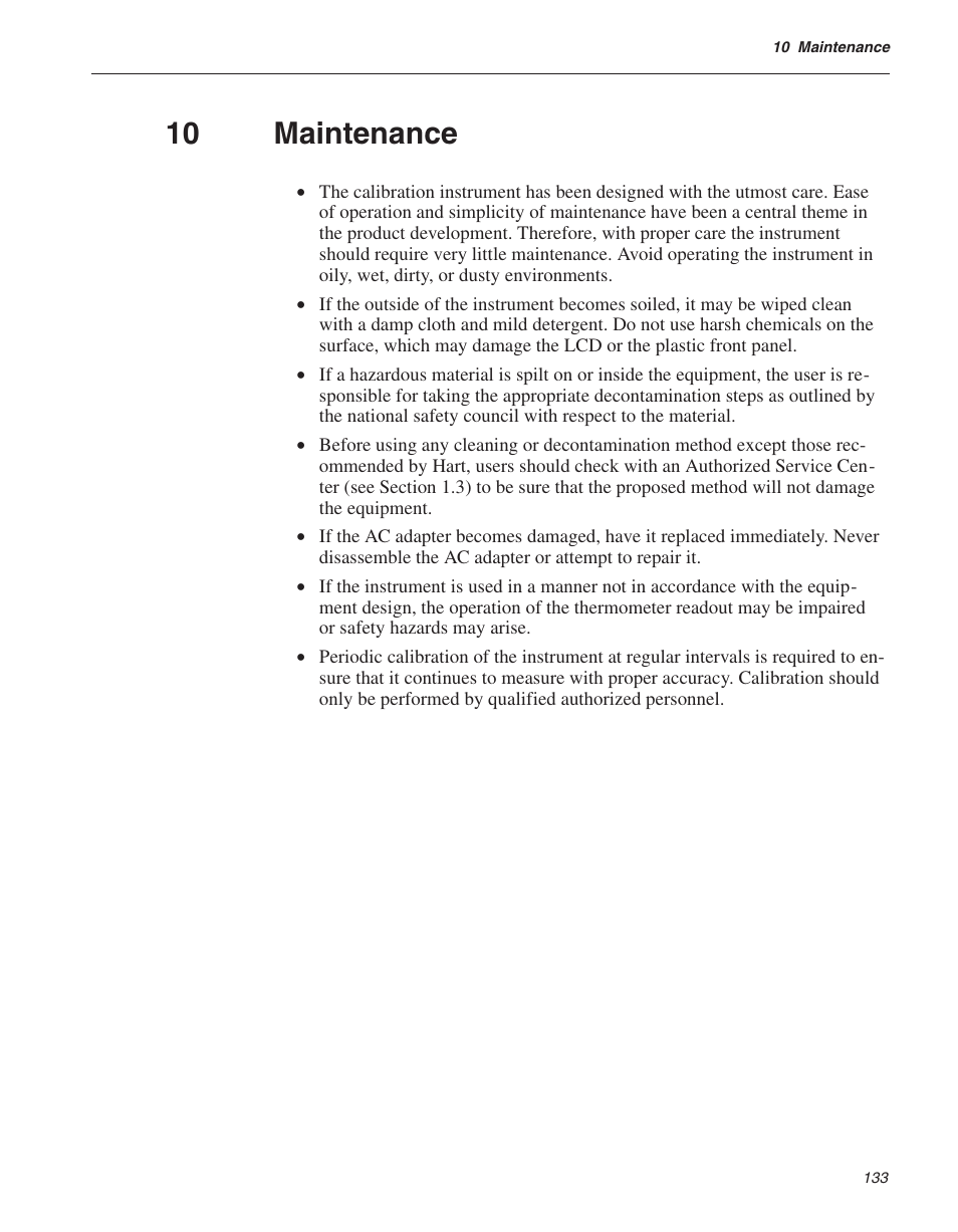 10 maintenance 133, Maintenance 133, 10 maintenance | Fluke THE HART 1529 User Manual | Page 139 / 150