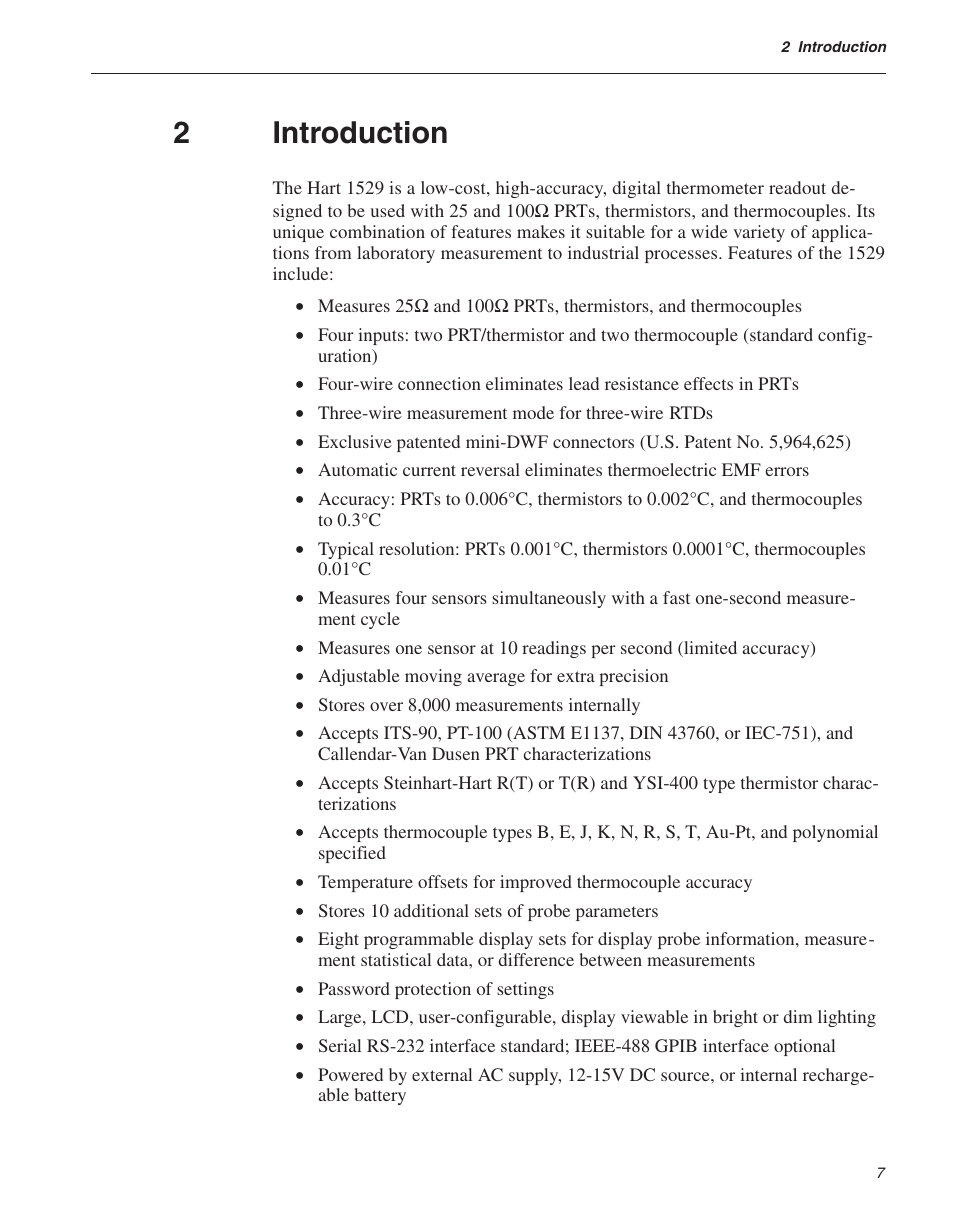 2 introduction 7, Features 7, 15, Introduction | 2introduction | Fluke THE HART 1529 User Manual | Page 17 / 150