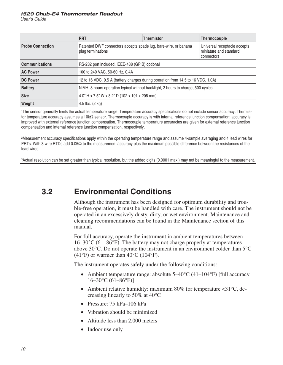2 environmental conditions 10, Environment 10, Environmental conditions | 2 environmental conditions | Fluke THE HART 1529 User Manual | Page 19 / 150