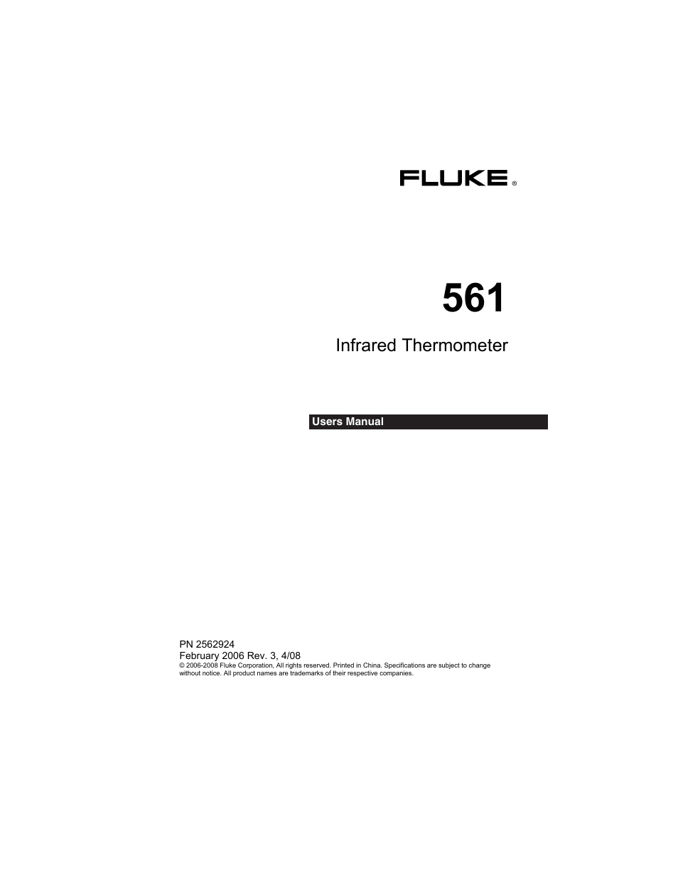 Fluke 561s User Manual | 16 pages
