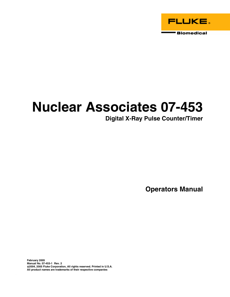 Fluke 07-453 User Manual | 10 pages