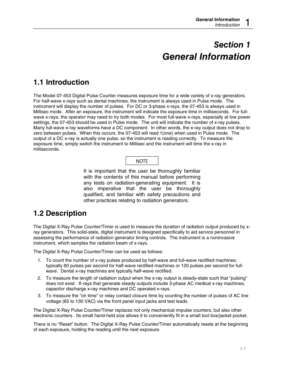 General information, 1 introduction, 2 description | Fluke 07-453 User Manual | Page 5 / 10