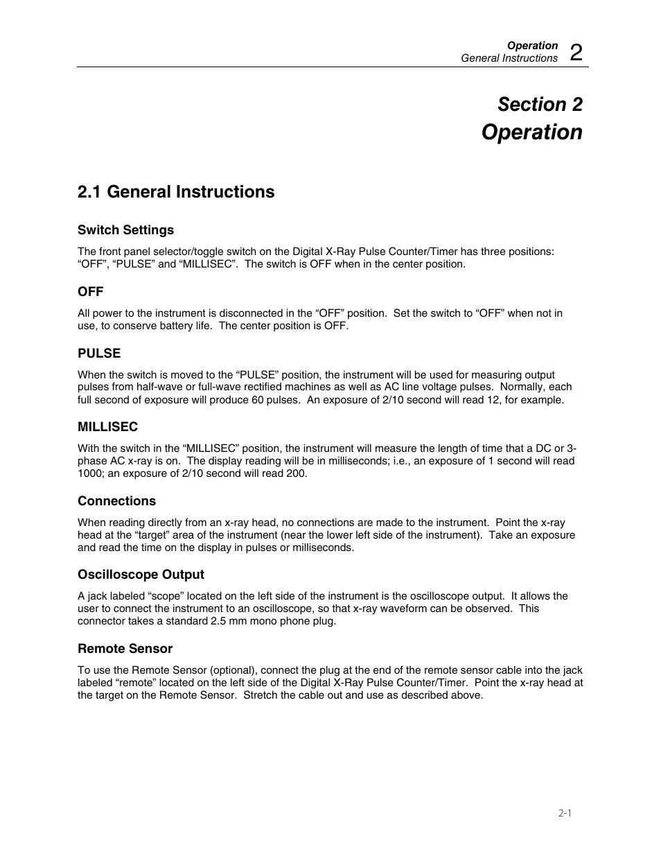 Operation, 1 general instructions | Fluke 07-453 User Manual | Page 7 / 10